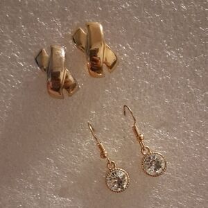 Monet Gold and Silver Earrings Set Modern and Classic Designs